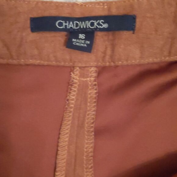 CHADWICK'S Faux Suede Brown Pants Women - Picture 5 of 9